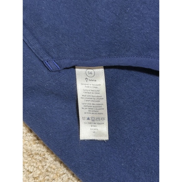 Ivivva By Lululemon Full Zip Hoodie Womens 14 Blue Lightweight Activwear - Picture 3 of 10